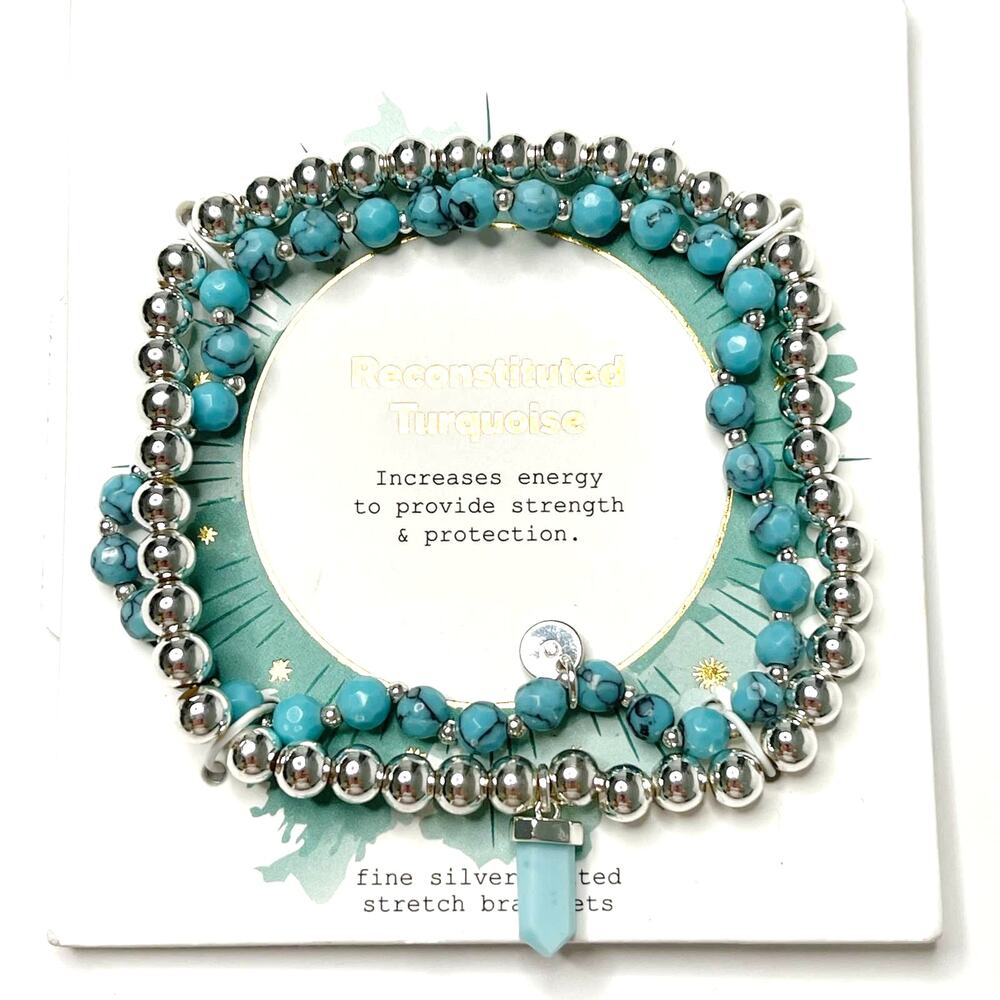LA Rocks Reconstituted Turquoise Bracelet NEW